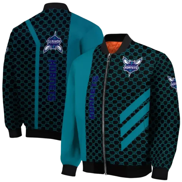charlotte hornets triple side stripes teal black bomber jacket fashion forward