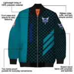 charlotte hornets triple side stripes teal black bomber jacket best selling