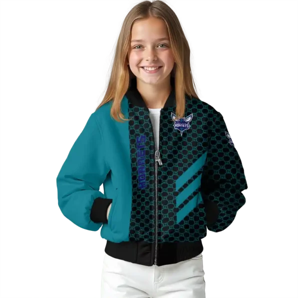 charlotte hornets triple side stripes teal black bomber jacket top rated