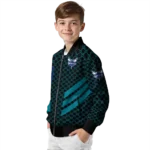 charlotte hornets triple side stripes teal black bomber jacket best selling