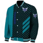 charlotte hornets triple side stripes teal black varsity jacket best selling.webp