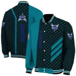 charlotte hornets triple side stripes teal black varsity jacket best selling.webp