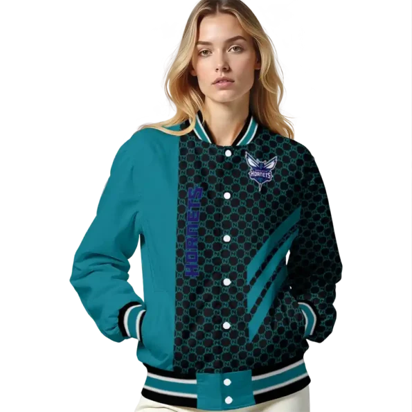 charlotte hornets triple side stripes teal black varsity jacket latest model.webp