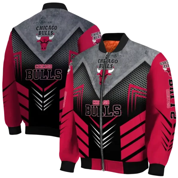 chicago bulls arrow layer red black bomber jacket fashion forward