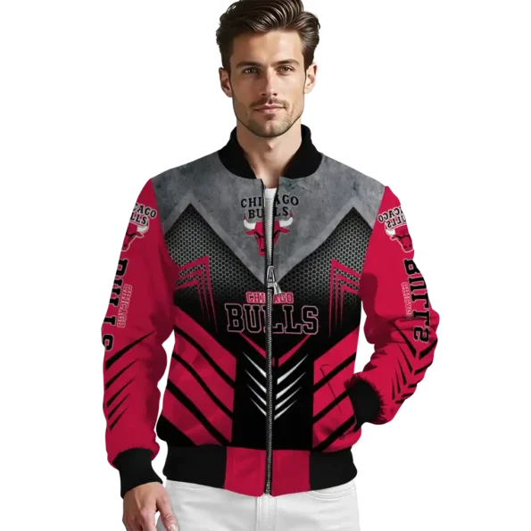 chicago bulls arrow layer red black bomber jacket high quality
