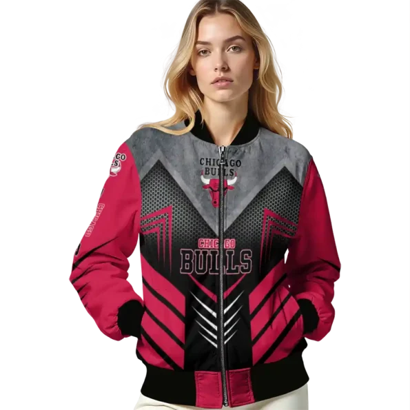 chicago bulls arrow layer red black bomber jacket latest model