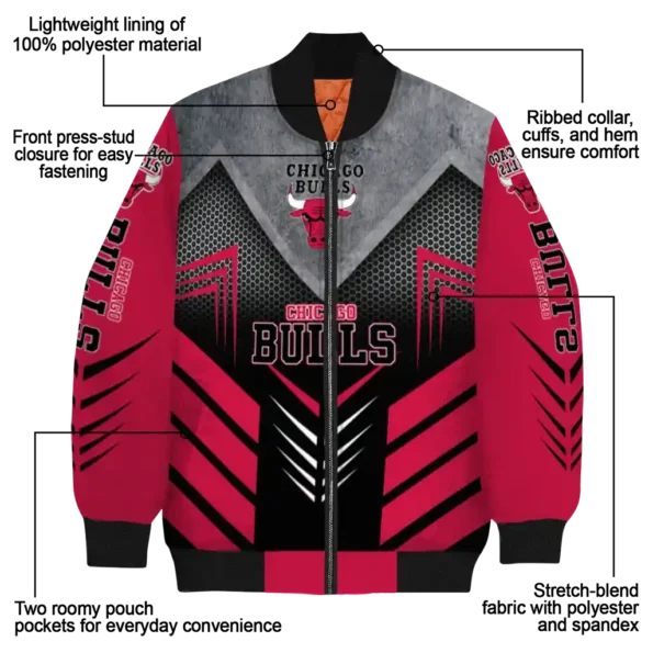 chicago bulls arrow layer red black bomber jacket new arrival