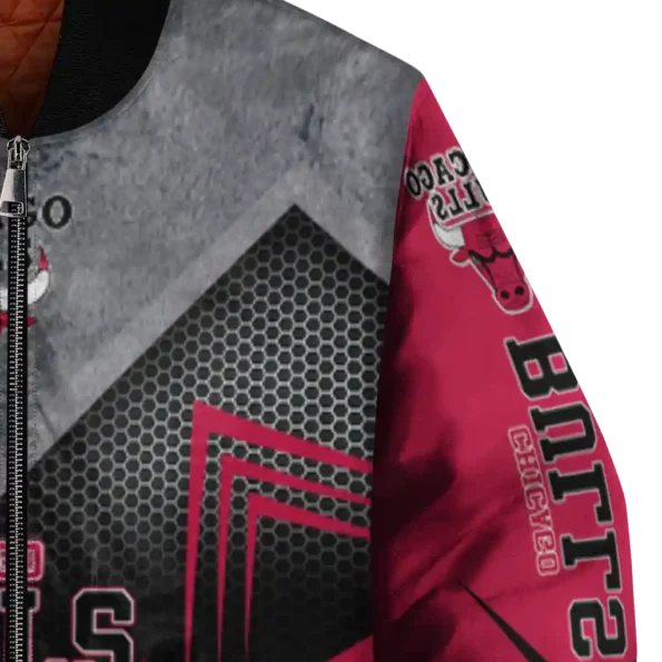 chicago bulls arrow layer red black bomber jacket premium grade