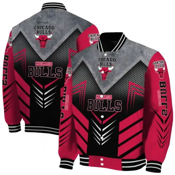 chicago bulls arrow layer red black varsity jacket fashion forward.webp