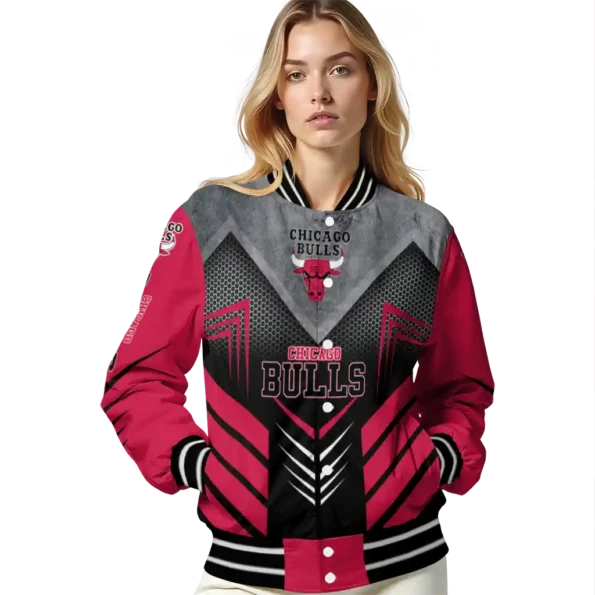 chicago bulls arrow layer red black varsity jacket latest model.webp