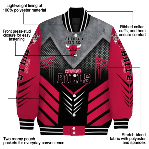 chicago bulls arrow layer red black varsity jacket new arrival.webp