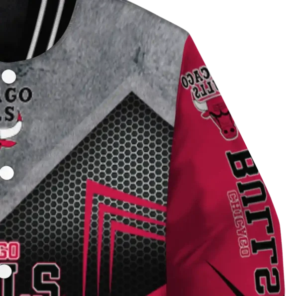chicago bulls arrow layer red black varsity jacket premium grade.webp