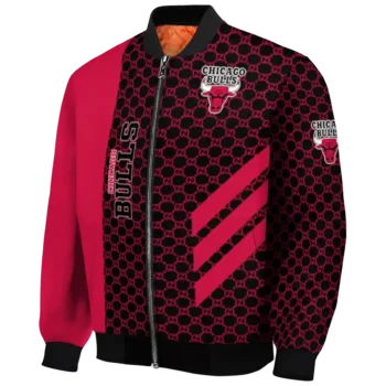 chicago bulls triple side stripes red black bomber jacket best selling