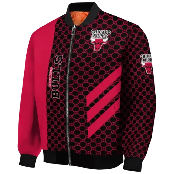 chicago bulls triple side stripes red black bomber jacket best selling