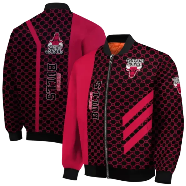 chicago bulls triple side stripes red black bomber jacket fashion forward