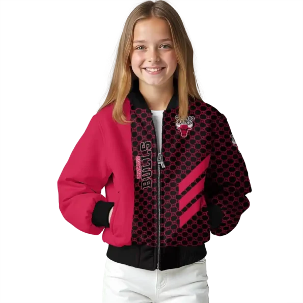 chicago bulls triple side stripes red black bomber jacket top rated