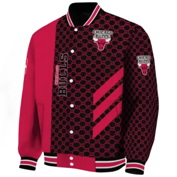 chicago bulls triple side stripes red black varsity jacket best selling.webp