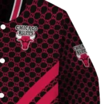 chicago bulls triple side stripes red black varsity jacket best selling.webp