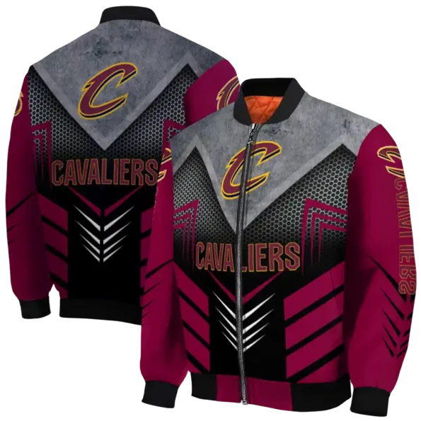 cleveland cavaliers arrow layer wine black bomber jacket fashion forward