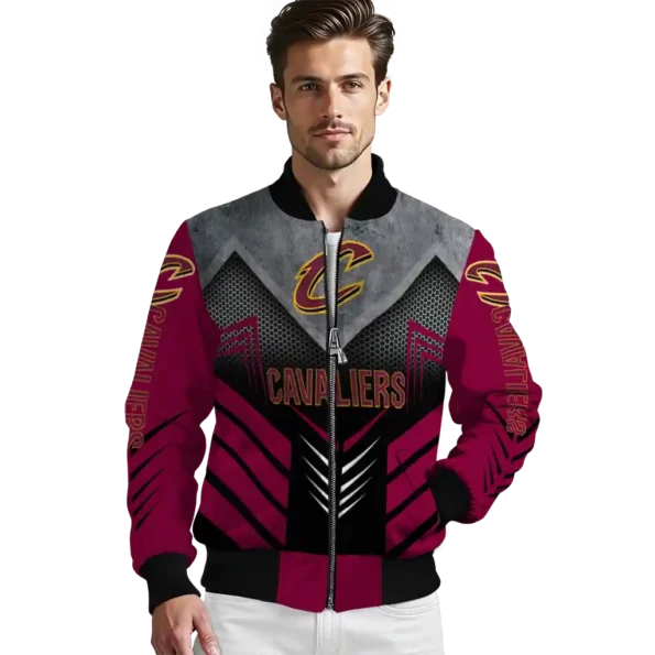 cleveland cavaliers arrow layer wine black bomber jacket high quality