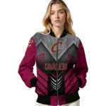 cleveland cavaliers arrow layer wine black bomber jacket best selling