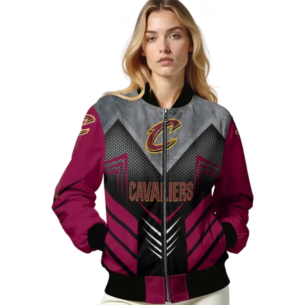 cleveland cavaliers arrow layer wine black bomber jacket latest model