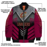 cleveland cavaliers arrow layer wine black bomber jacket best selling