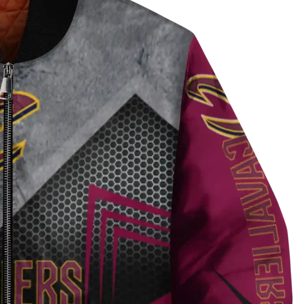 cleveland cavaliers arrow layer wine black bomber jacket premium grade