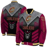 cleveland cavaliers arrow layer wine black varsity jacket best selling.webp