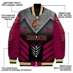 cleveland cavaliers arrow layer wine black varsity jacket best selling.webp