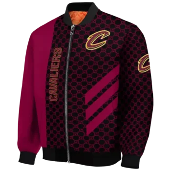 cleveland cavaliers triple side stripes wine black bomber jacket best selling