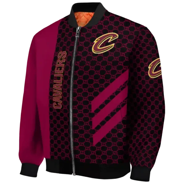 cleveland cavaliers triple side stripes wine black bomber jacket best selling