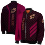 cleveland cavaliers triple side stripes wine black bomber jacket best selling