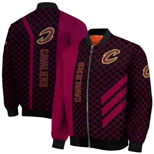 cleveland cavaliers triple side stripes wine black bomber jacket fashion forward