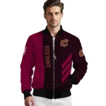 cleveland cavaliers triple side stripes wine black bomber jacket best selling