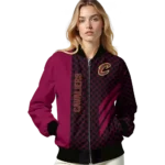 cleveland cavaliers triple side stripes wine black bomber jacket best selling