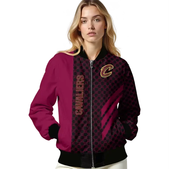 cleveland cavaliers triple side stripes wine black bomber jacket latest model