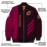 cleveland cavaliers triple side stripes wine black bomber jacket best selling