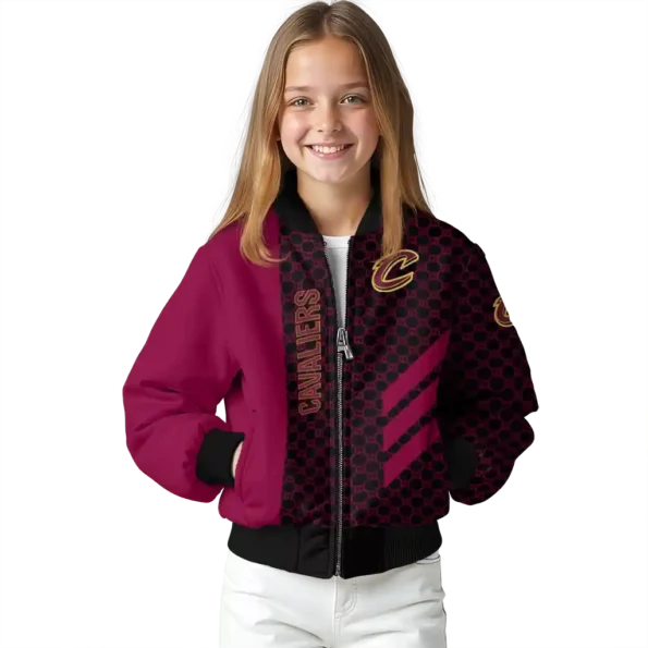 cleveland cavaliers triple side stripes wine black bomber jacket top rated