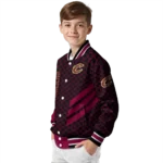 cleveland cavaliers triple side stripes wine black varsity jacket best selling.webp