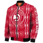 custom atlanta hawks bolt stripe red bomber jacket best selling