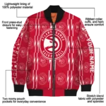 custom atlanta hawks bolt stripe red bomber jacket best selling