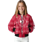custom atlanta hawks bolt stripe red bomber jacket best selling