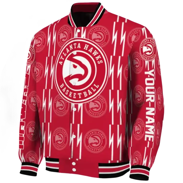 custom atlanta hawks bolt stripe red varsity jacket best selling.webp
