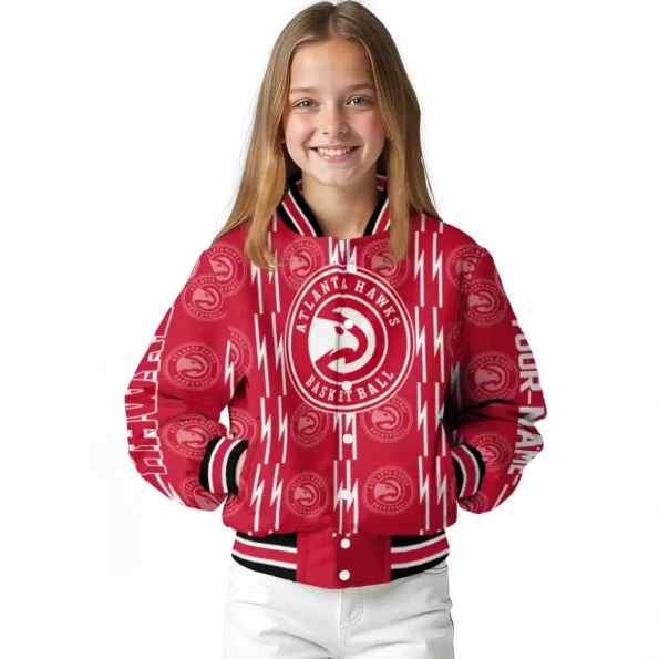 custom atlanta hawks bolt stripe red varsity jacket top rated.webp