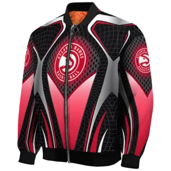 custom atlanta hawks mesh chest black bomber jacket best selling