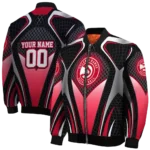 custom atlanta hawks mesh chest black bomber jacket best selling