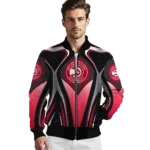 custom atlanta hawks mesh chest black bomber jacket best selling