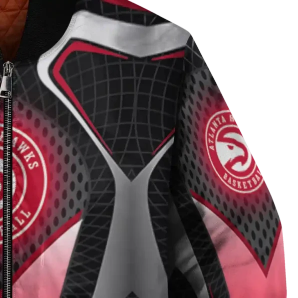 custom atlanta hawks mesh chest black bomber jacket premium grade