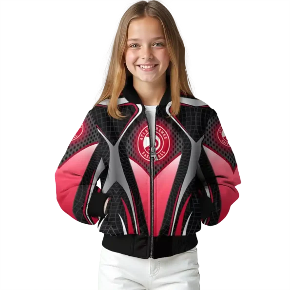 custom atlanta hawks mesh chest black bomber jacket top rated